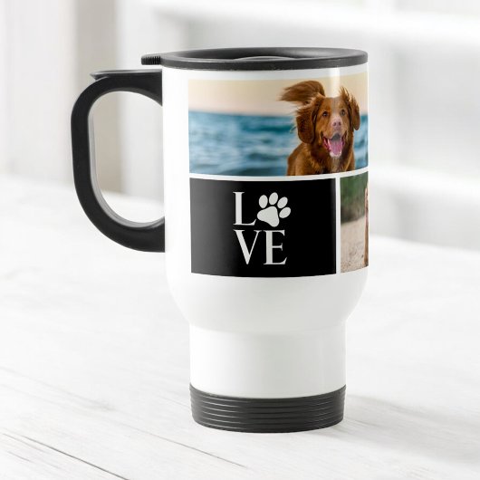 4 Photo Collage Personalized Dog Lover Pet Reisbeker