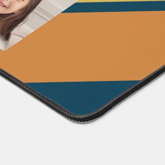 4 Photo Collage Retro Bande - bleu et or (Coin)