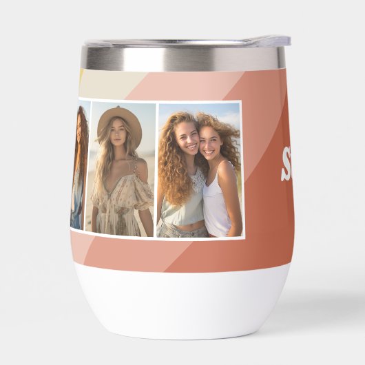 4 Photo Collage - Retro Stripes - dikke naam (Links)