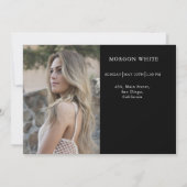 4 Photo Collage Simple Modern Black Graduation  Aankondiging (Achterkant)