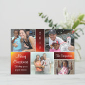 4 Photo Gradient Reds Carte de Noël (Debout devant)
