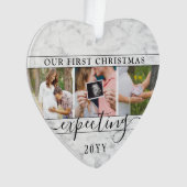 4 Photo Grossesse 1er Noël Faux Marbre Coeur (devant)