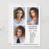 4 Photo Model Actor Comp Zed Card 5 x 7 Kaart (Achterkant)