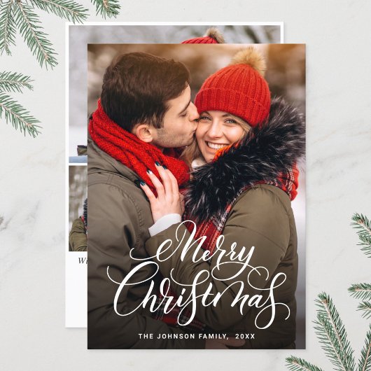 4 PHOTO Moderne prettige kerstgroet Feestdagenkaart