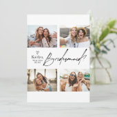 4 Photos Bridesmaid Modèle de la carte de proposit (Debout devant)