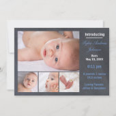 4 Photos Collage - Faire-part de naissance (Devant)