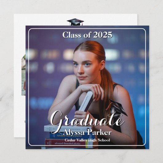 4 Photos Faire-part d'études secondaires (Devant / Derrière)