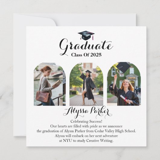 4 Photos Faire-part d'études secondaires (Dos)