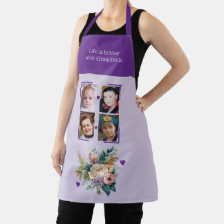 4 photos grandchildren floral purple schort