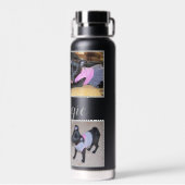 4 Photos personnalisables | Bouteille d'eau noire (Arrière)