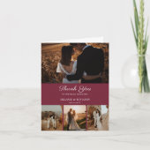 4 Photos Rose rose Carte de remerciements de fleur (Devant)