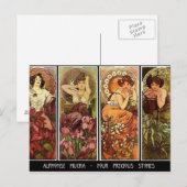 4 pierres Carte postale A. Mucha (Devant / Derrière)