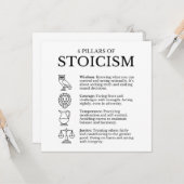 4 pijlers van het stoïcisme kaart (Voorkant / Achterkant in situ)