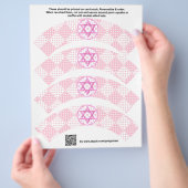 4 Pink Girl Bat Mitzvah Custom Cupcake Wrappers Flyer (Hand)