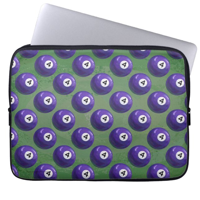 4 Pool Ball Patroon Laptop Sleeve (Voorkant)