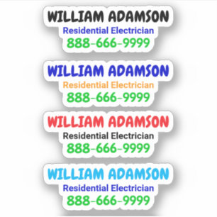 4 Promotioneel elektricien telefoonnummer Contac Sticker