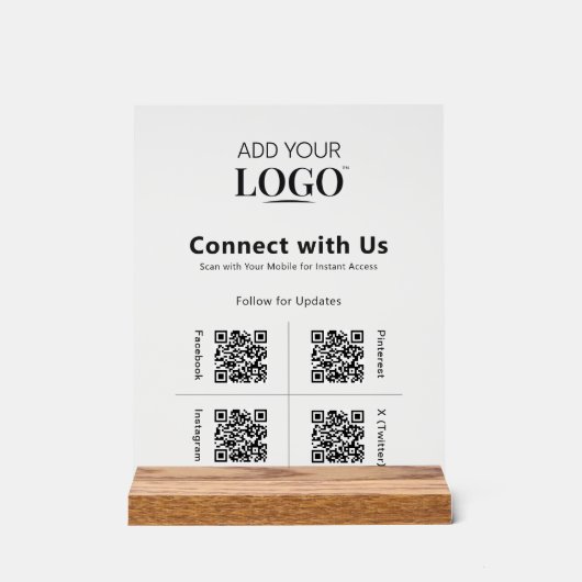 4 QR Code Social Media Connect with Us Logo Modern (Recto)