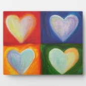 4 Rainbow Love Hearts Art Imprimer Plaques (Devant)