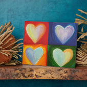 4 Rainbow Love Hearts Art Imprimer Plaques (Côté)