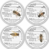 4 Realistische bijen 2,75-inch honingvoedingetiket Sticker (Voorkant)