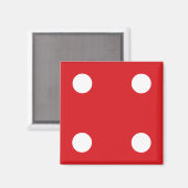 4 Red Dice Magnet Magneet (Voorkant / Achterkant)