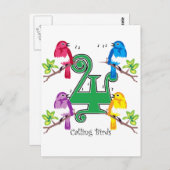 4 Roepende vogels Briefkaart (Voorkant / Achterkant)