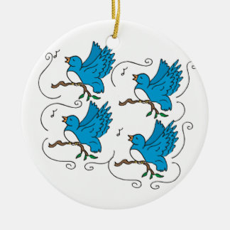 4 Roepende vogels Keramisch Ornament