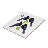 4 Roepende vogels Tegeltje (Zijkant)