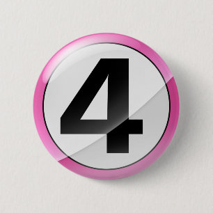 4 roze ronde button 5,7 cm