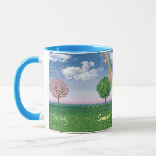 4 saisons texte artwork café mug (Gauche)