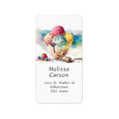 4 Schep Ice Cream Sundae Fun Summer Etiket (Voorkant)