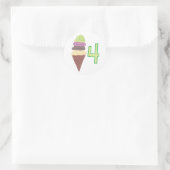 4 Scheppen van Ice Cream Verjaardag Stickers (Tas)