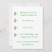 4 Scoops of Ice Cream Invitations de fête d'annive (Dos)