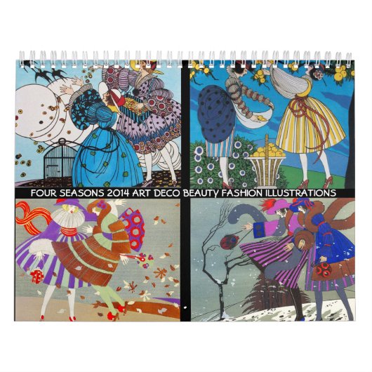4 SEIZOENEN 2014 ARTDECO BEAUTY MODE ILLUSTRATIE KALENDER (Hoes)
