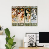 4 Seizoenen Alphonse Mucha Afdrukken Poster (Thuiskantoor)