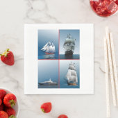 4 serviettes en papier pour bateaux (En situation)