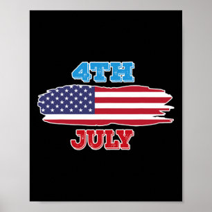 4 Shirt Vierde van juli Amerikaanse vlag voor mann Poster