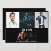 4 Sjabloon Photo Actor Headshot Comp Card Kaart (Voorkant / Achterkant)