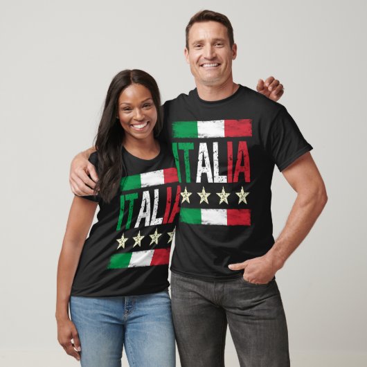 4 Sterren Italia met Italiaanse vlag verdrietig re T-shirt (Unisex)