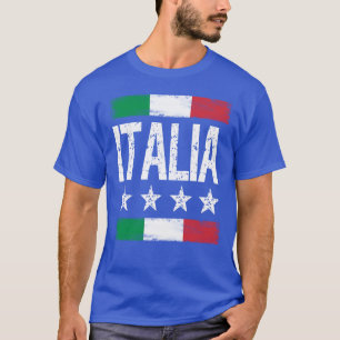 4 Sterren Italia met Italiaanse vlag verdrietig re T-shirt