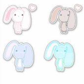 4 Stickers de vinyle Bunny Set (Devant)