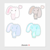 4 Stickers de vinyle Bunny Set (Feuille)