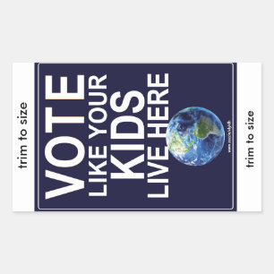 4 Stickers - Stem als je Kinder...(echte aarde)