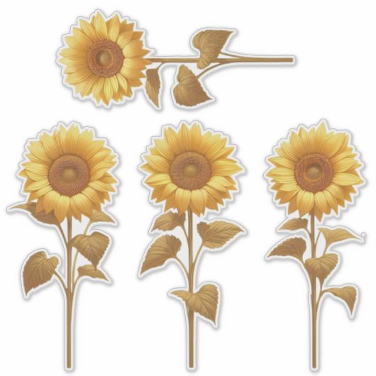 4 Stickers tournesol (Devant)