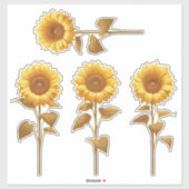 4 Stickers tournesol (Feuille)