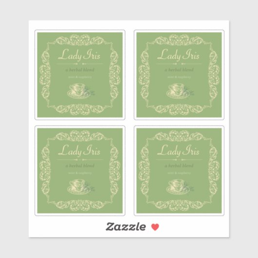 4 stks  aangepaste kruidenthee sticker (Vel)