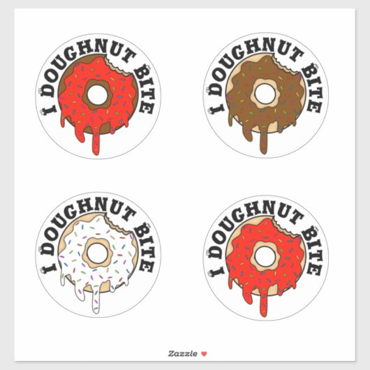 4 stuk I donut Bite Sticker (Vel)