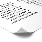 4 Tabel Herfst Floral Wedding Seating Chart Poster (Hoek)