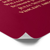 4 Tableau Élégant Gold & Burgundy Seating Chart (Coin)