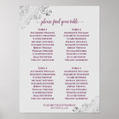 4 Tableau Mariage Plat Magenta sur gris (Devant)